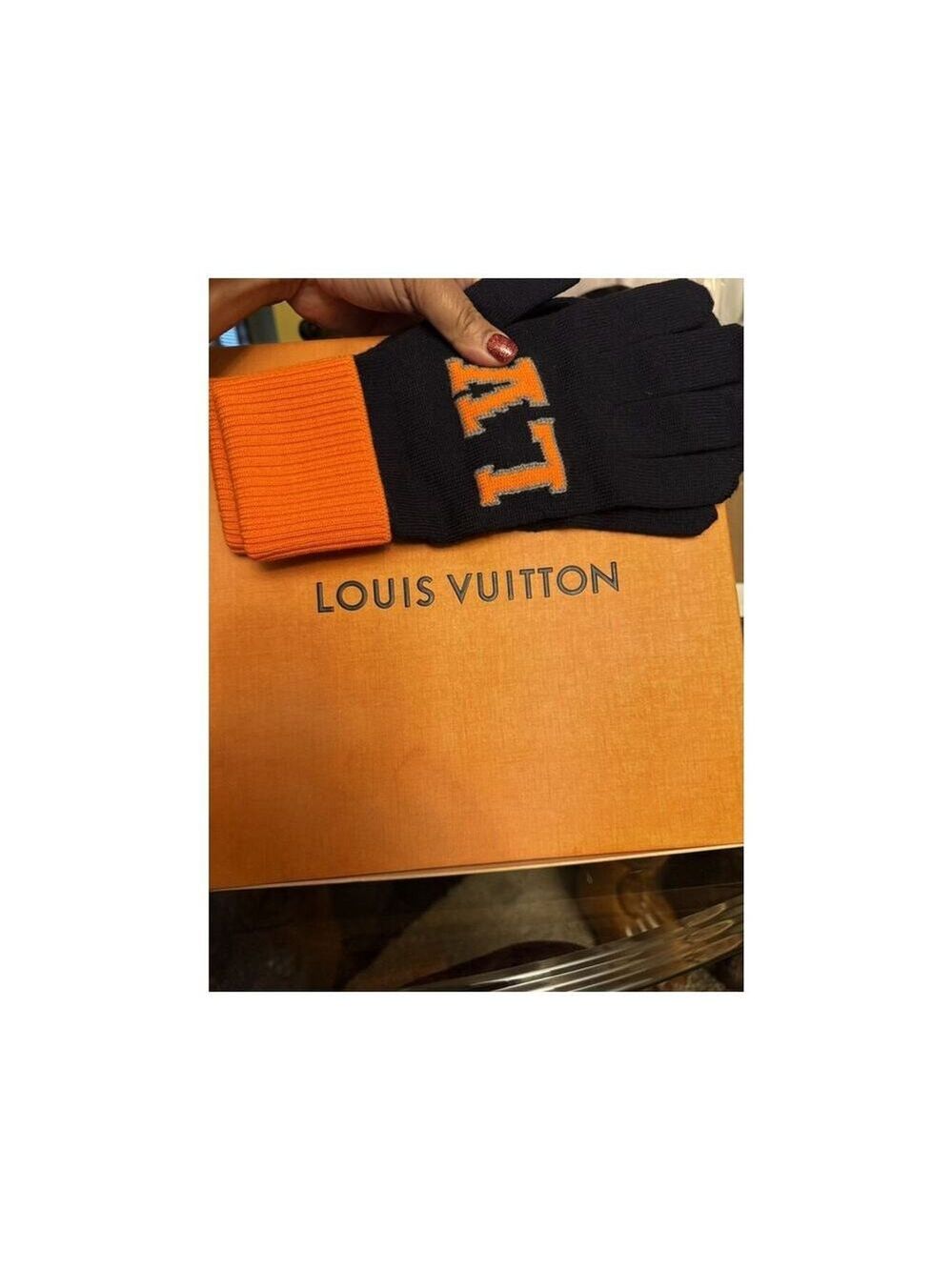 Louis Vuitton Gon Louis Marine Large Navy & Orange Gloves Box, COA - Picture 10 of 14